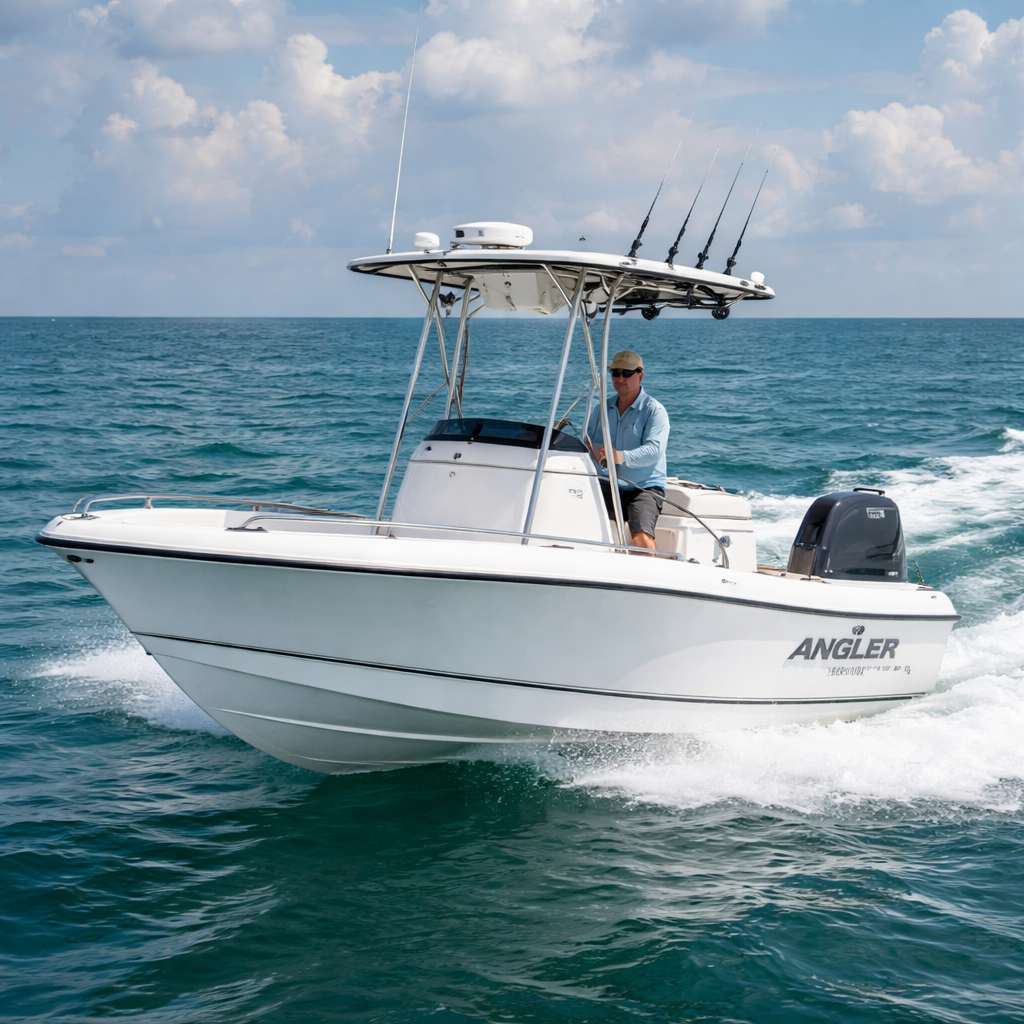 2008 Angler 204 FX Limited center console boat running in open water