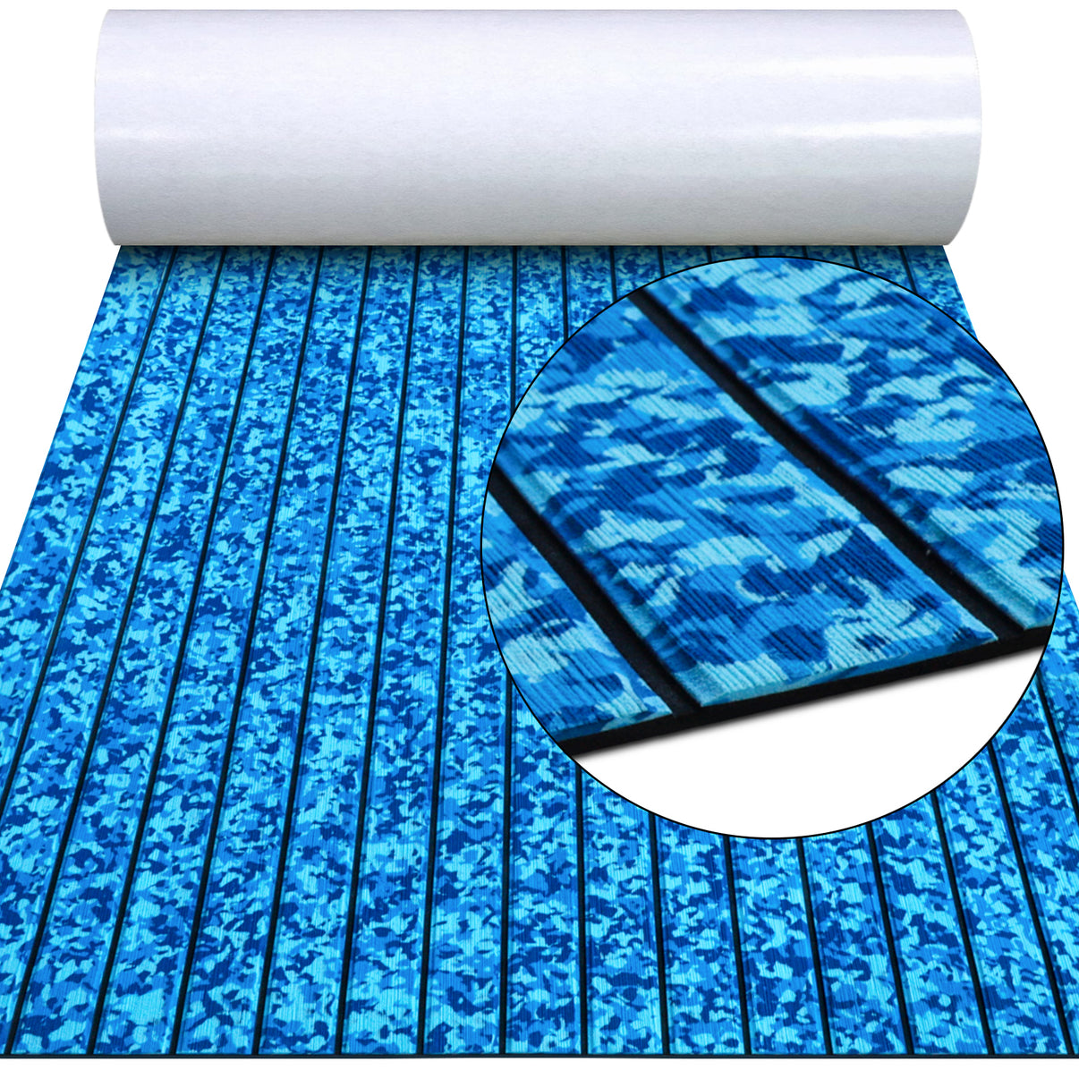 3M Self Adhesive EVA Foam Sheets - Ocean Camo and Black U Groove Boat Flooring HzKaiCun