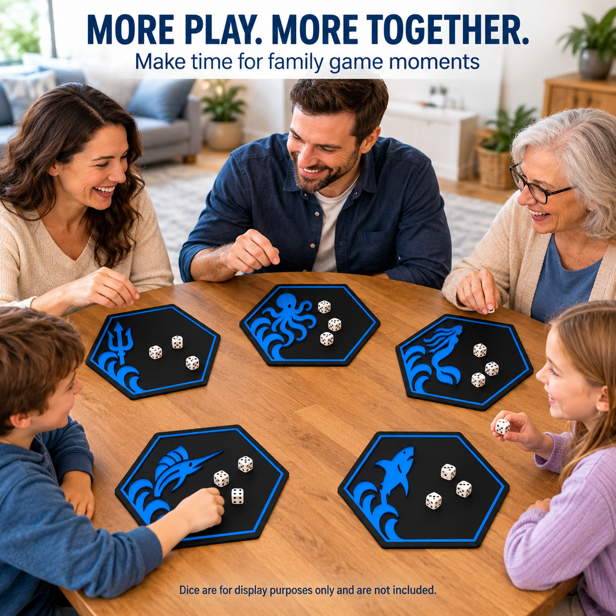 EVA Dice Rolling Mats – 5-Piece Set, 12" Hexagon Mats for Family Game Night HzKaiCun