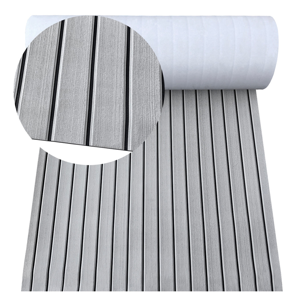 3M Self Adhesive EVA Foam Sheets - Light Gray and Black U Groove Boat Flooring HzKaiCun