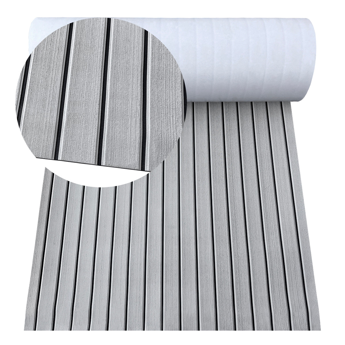 3M Self Adhesive EVA Foam Sheets - Light Gray and Black U Groove Boat Flooring HzKaiCun