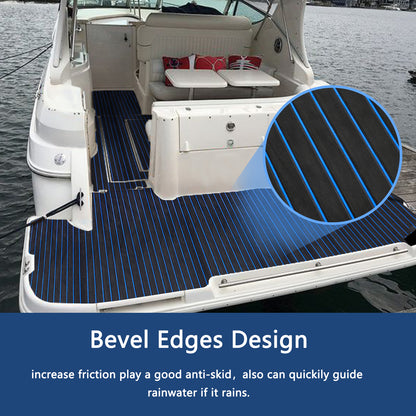 3M Self Adhesive EVA Foam Sheets - Black and Blue U Groove Boat Flooring HzKaiCun
