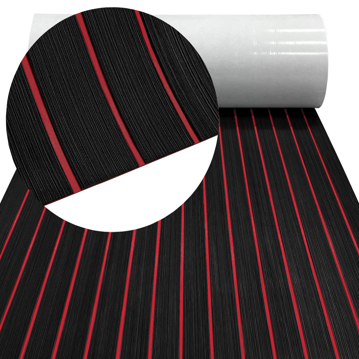 3M Self Adhesive EVA Foam Sheets - Black and Red H Groove Boat Flooring HzKaiCun