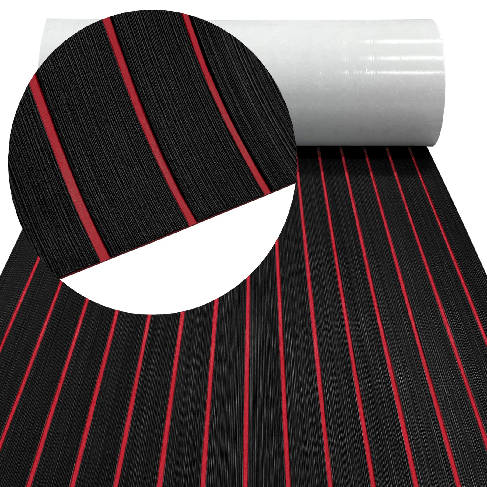 3M Self Adhesive EVA Foam Sheets - Black and Red H Groove Boat Flooring HzKaiCun