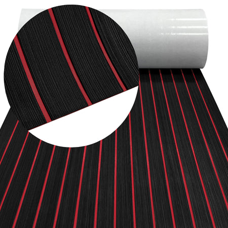 3M Self Adhesive EVA Foam Sheets - Black and Red H Groove Boat Flooring HzKaiCun
