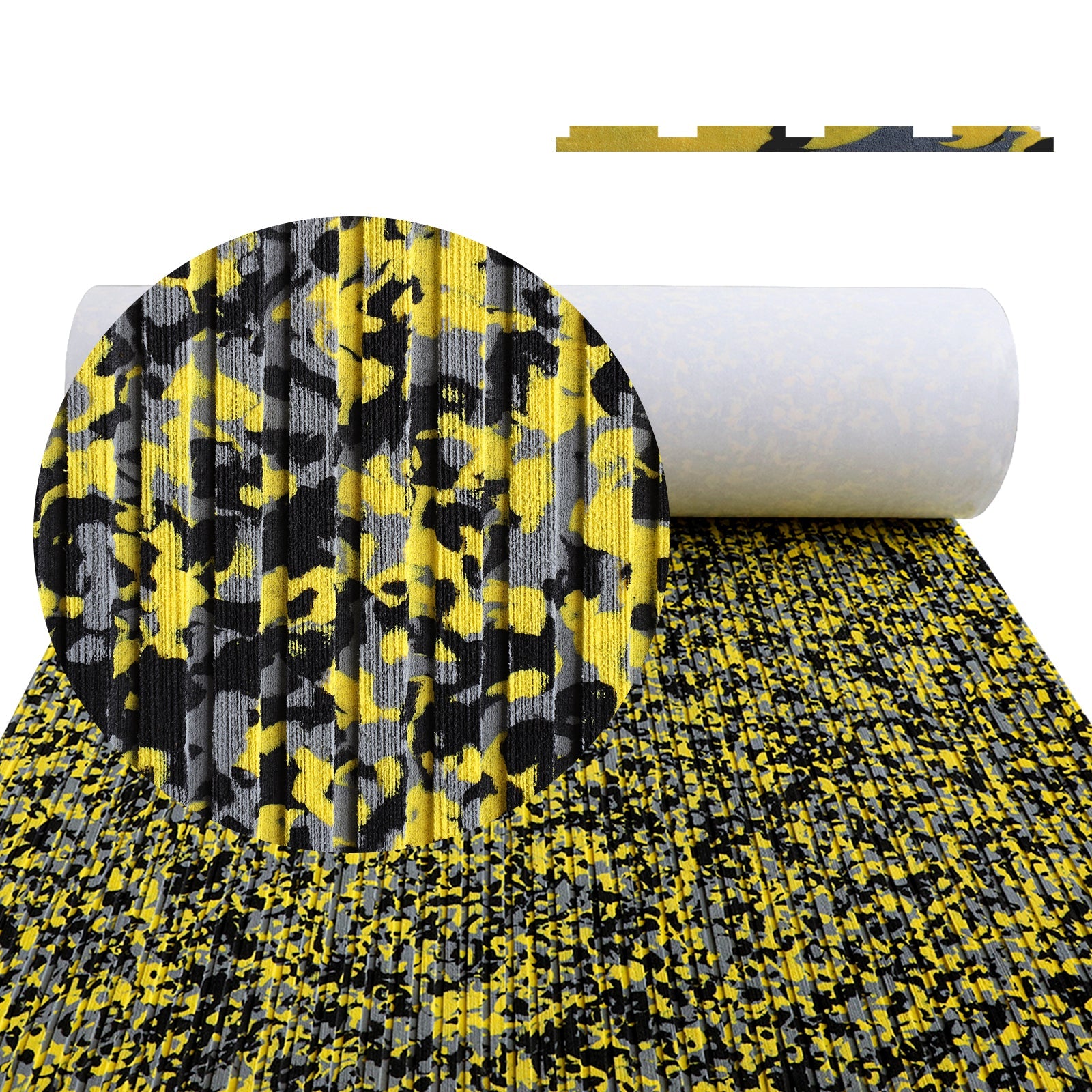 EVA Foam Sheets - Yellow Camo Deep Striped Groove Boat Flooring HzKaiCun