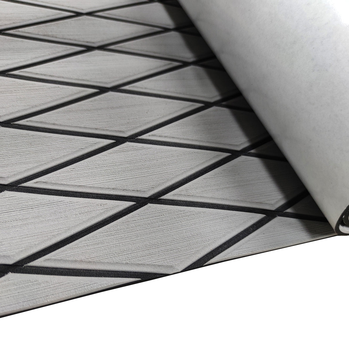 3M Self Adhesive EVA Foam Sheet - Light Gray and Black Large Diamond Boat Flooring Marine Decking HzKaiCun