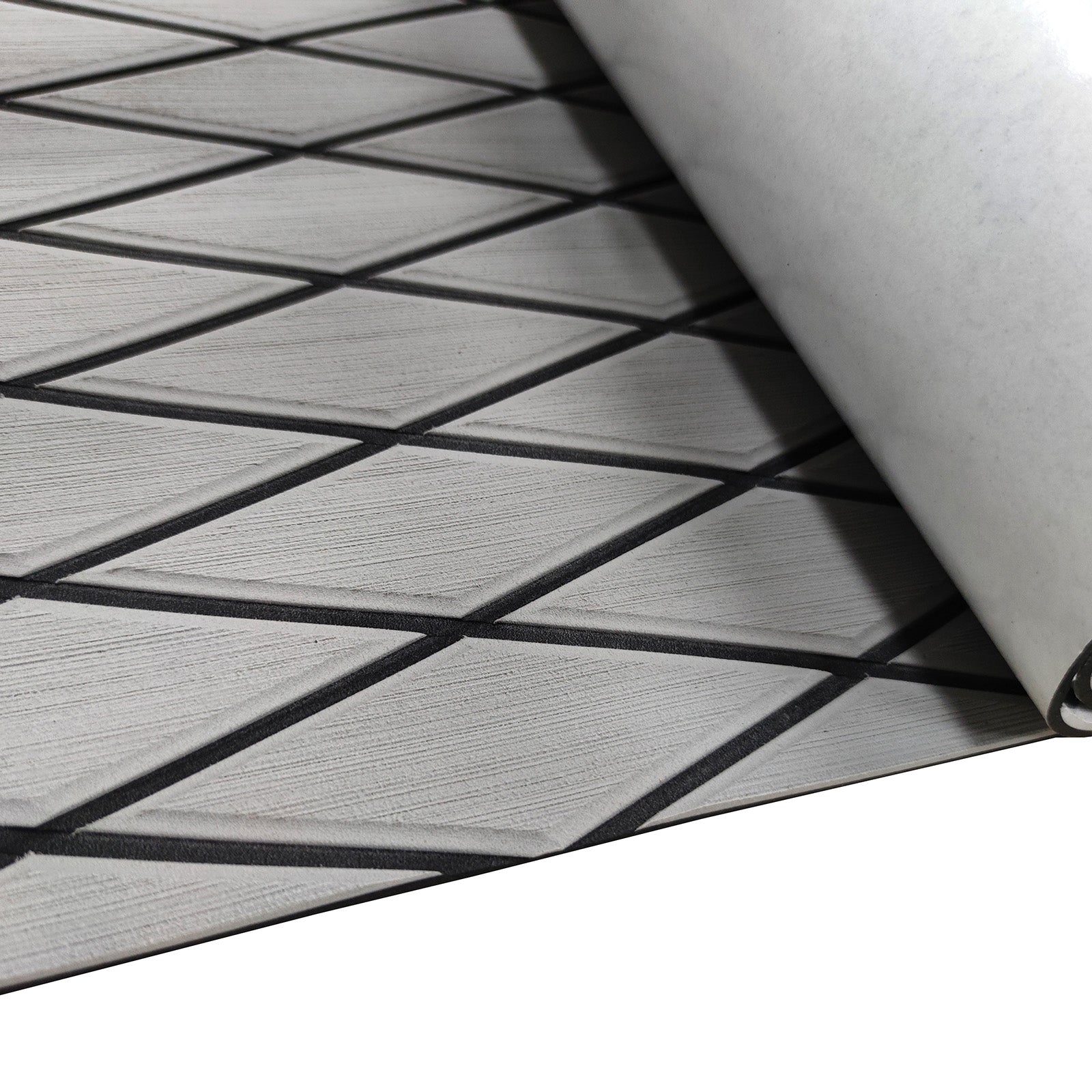 3M Self Adhesive EVA Foam Sheet - Light Gray and Black Large Diamond Boat Flooring Marine Decking HzKaiCun