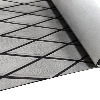 3M Self Adhesive EVA Foam Sheet - Light Gray and Black Large Diamond Boat Flooring Marine Decking HzKaiCun