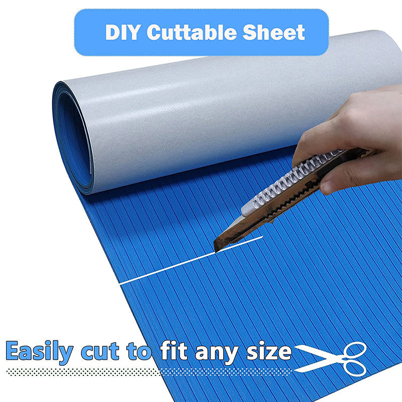 3M Self Adhesive EVA Foam Sheets - Dark Blue Deep Striped Groove Boat Flooring HzKaiCun