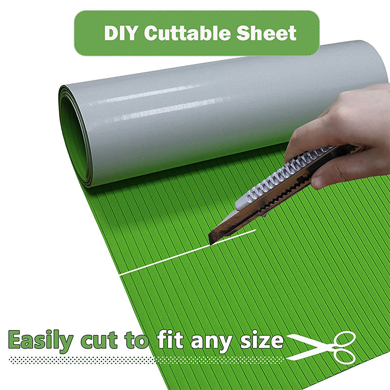 3M Self Adhesive EVA Foam Sheets - Green Deep Striped Groove Boat Flooring HzKaiCun