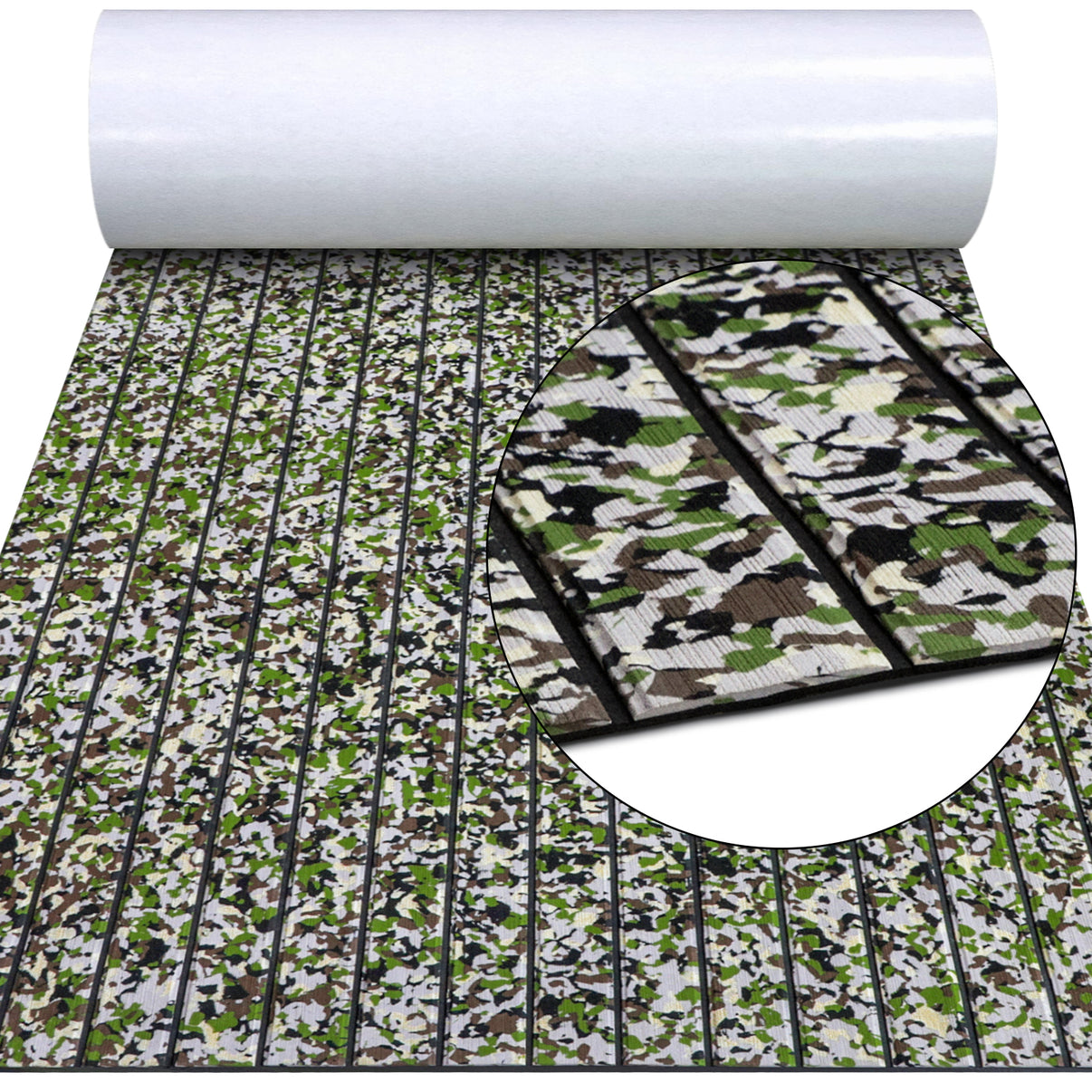 3M Self Adhesive EVA Foam Sheets - Forest Camo and Black U Groove Boat Flooring HzKaiCun