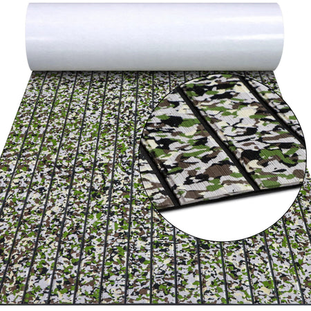 3M Self Adhesive EVA Foam Sheets - Forest Camo and Black U Groove Boat Flooring HzKaiCun