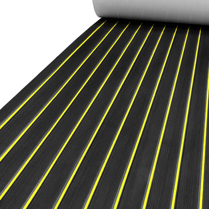 3M Self Adhesive EVA Foam Sheets - Black and Yellow U Groove Boat Flooring HzKaiCun
