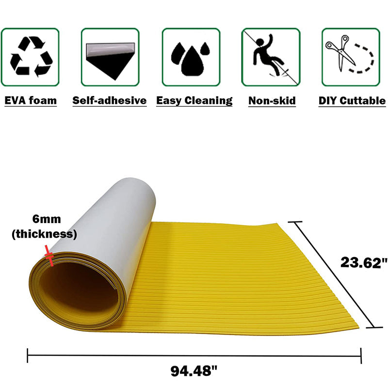 EVA Foam Sheets - Yellow Deep Striped Groove Boat Flooring HzKaiCun