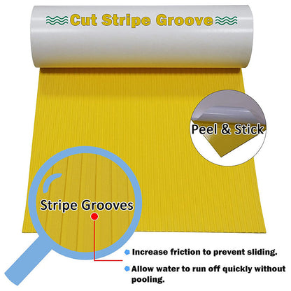 3M Self Adhesive EVA Foam Sheets - Yellow Deep Striped Groove Boat Flooring HzKaiCun