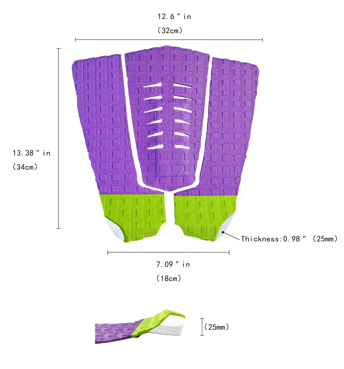 Crocodile pattern dotted EVA anti-slip foam pad for surfboard. HzKaiCun