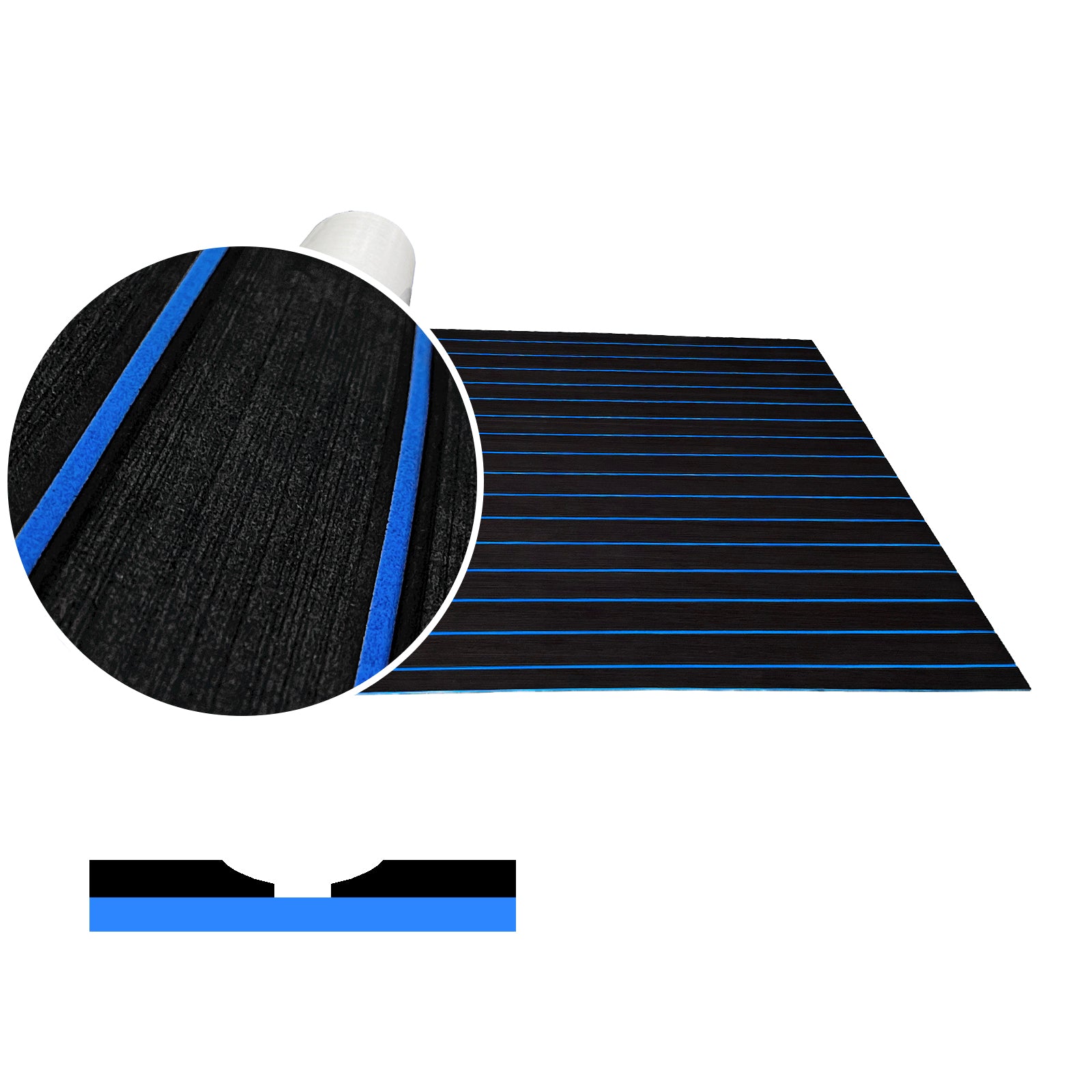 3M Self Adhesive EVA Foam Sheets - Black and Blue U Groove Boat Flooring HzKaiCun