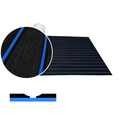 3M Self Adhesive EVA Foam Sheets - Black and Blue U Groove Boat Flooring HzKaiCun