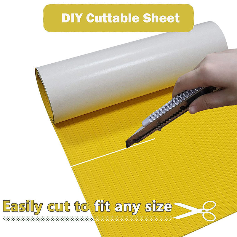 3M Self Adhesive EVA Foam Sheets - Yellow Deep Striped Groove Boat Flooring HzKaiCun