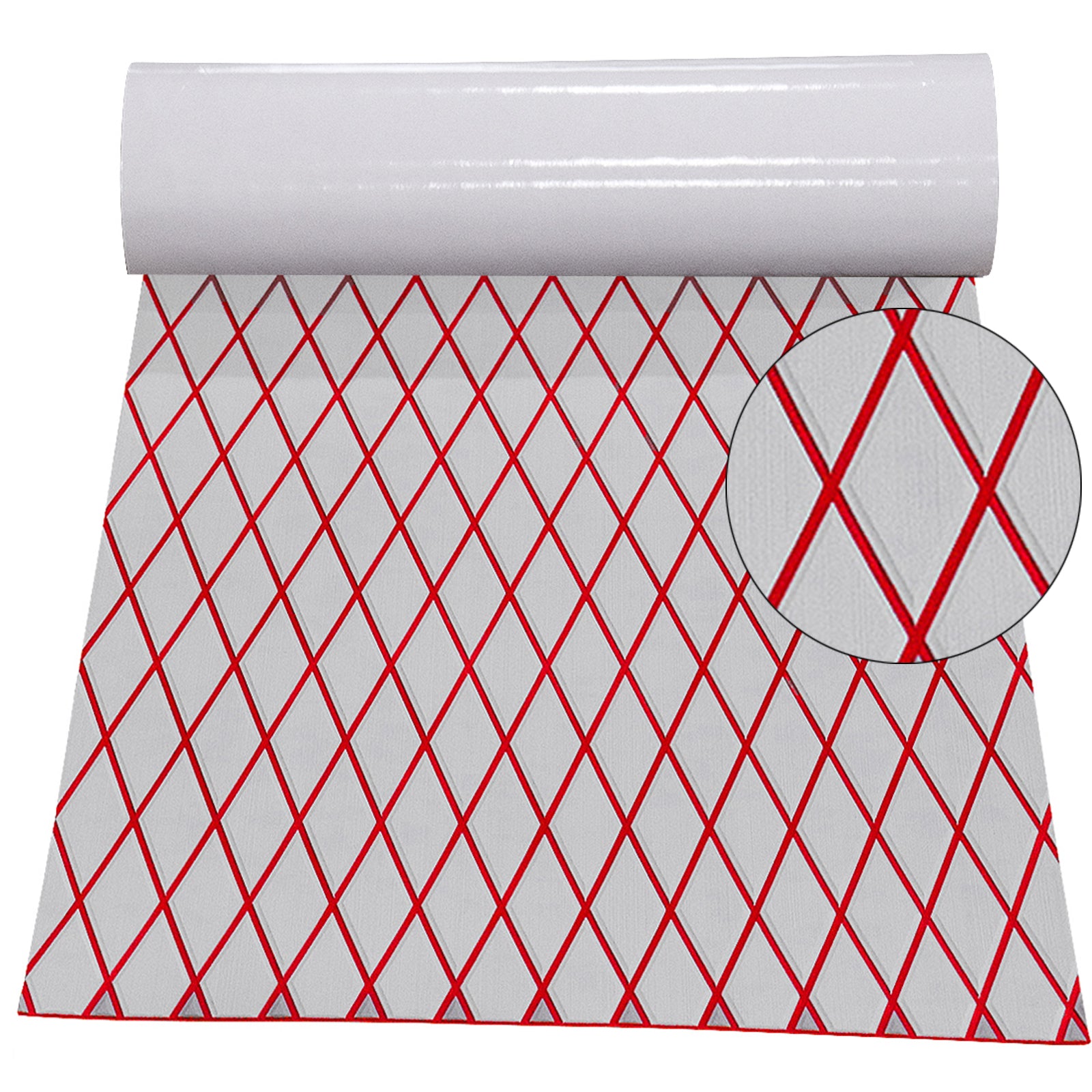 3M Self Adhesive EVA Foam Sheet - Light Gray and Red Large Diamond Boat Flooring Marine Decking HzKaiCun