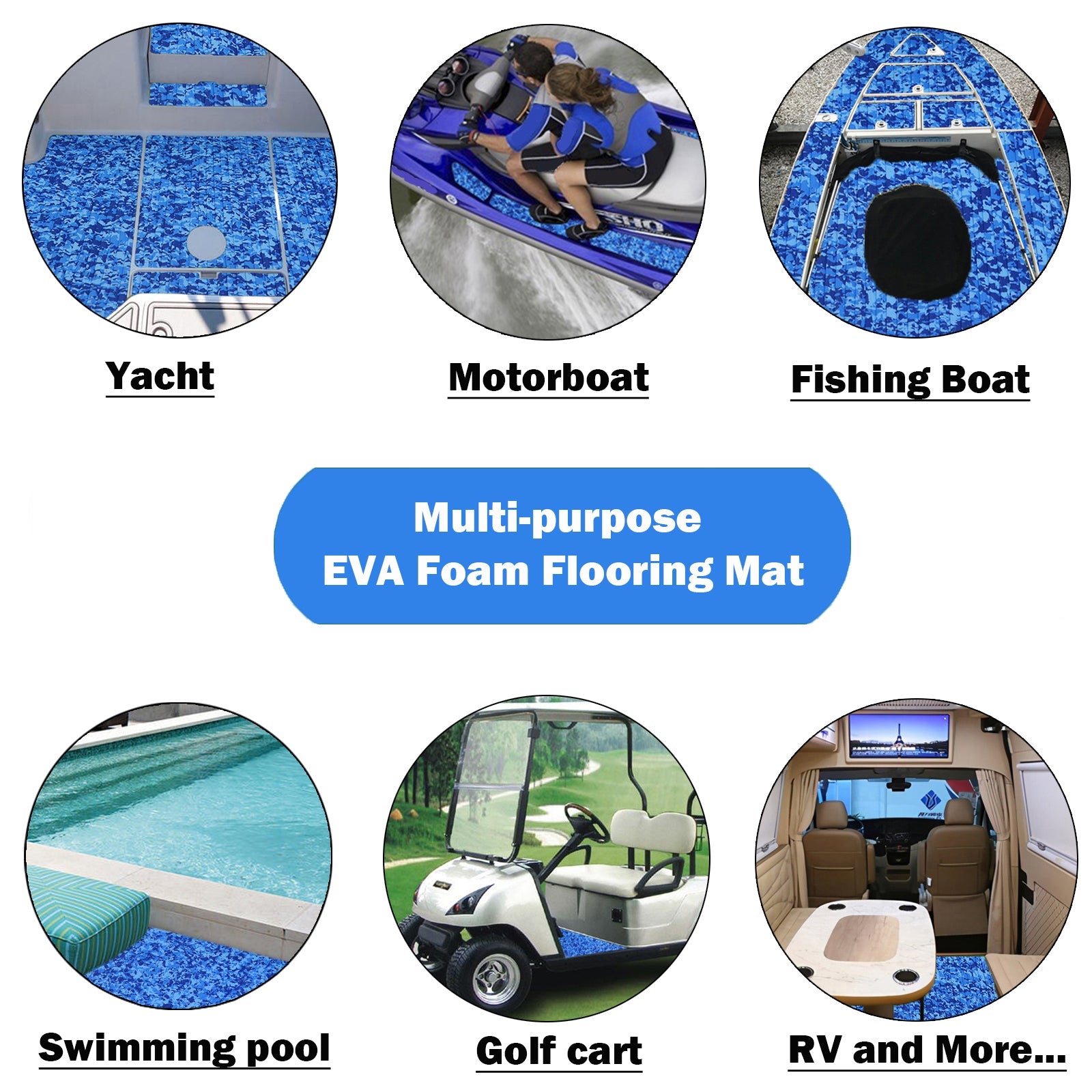 EVA Foam Sheets - Ocean Camo Deep Striped Groove Boat Flooring HzKaiCun