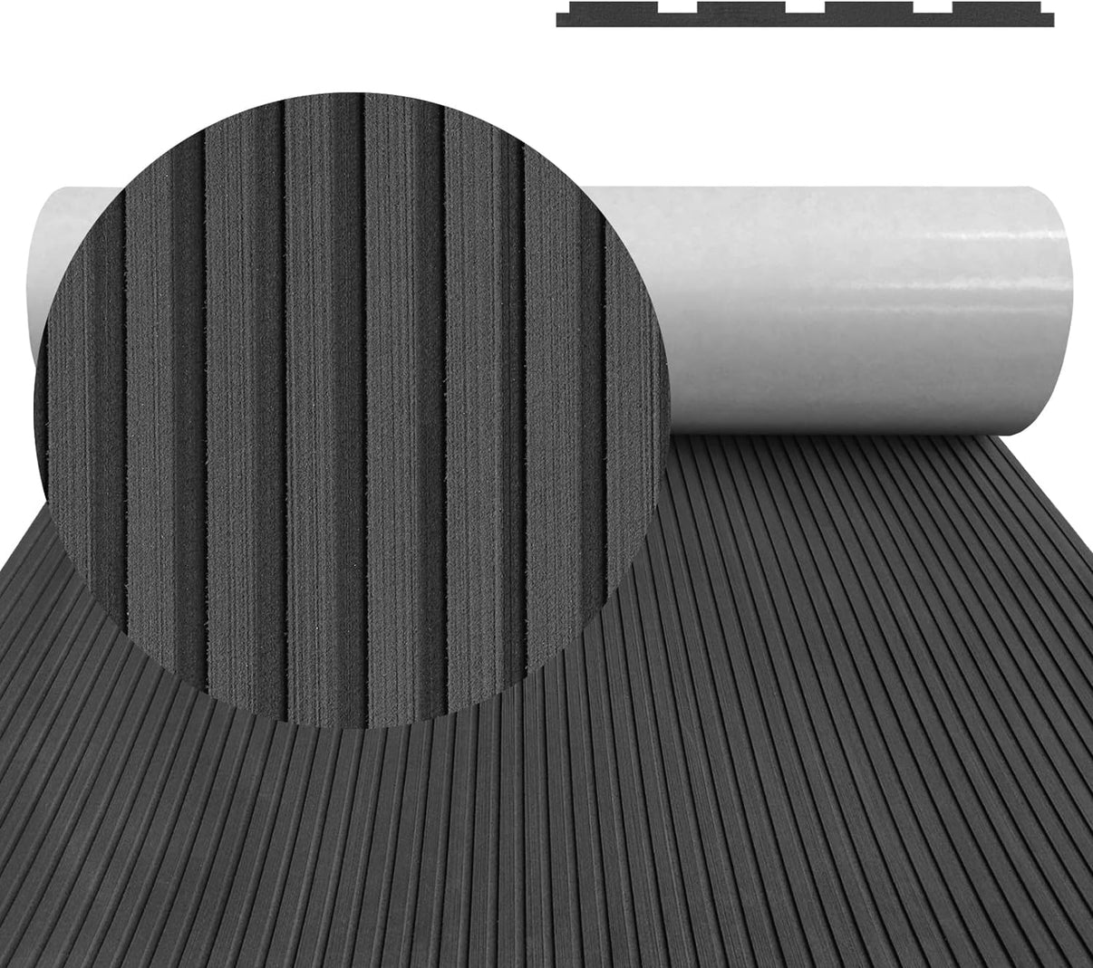 3M Self Adhesive EVA Foam Sheets - Black Deep Striped Groove Boat Flooring HzKaiCun