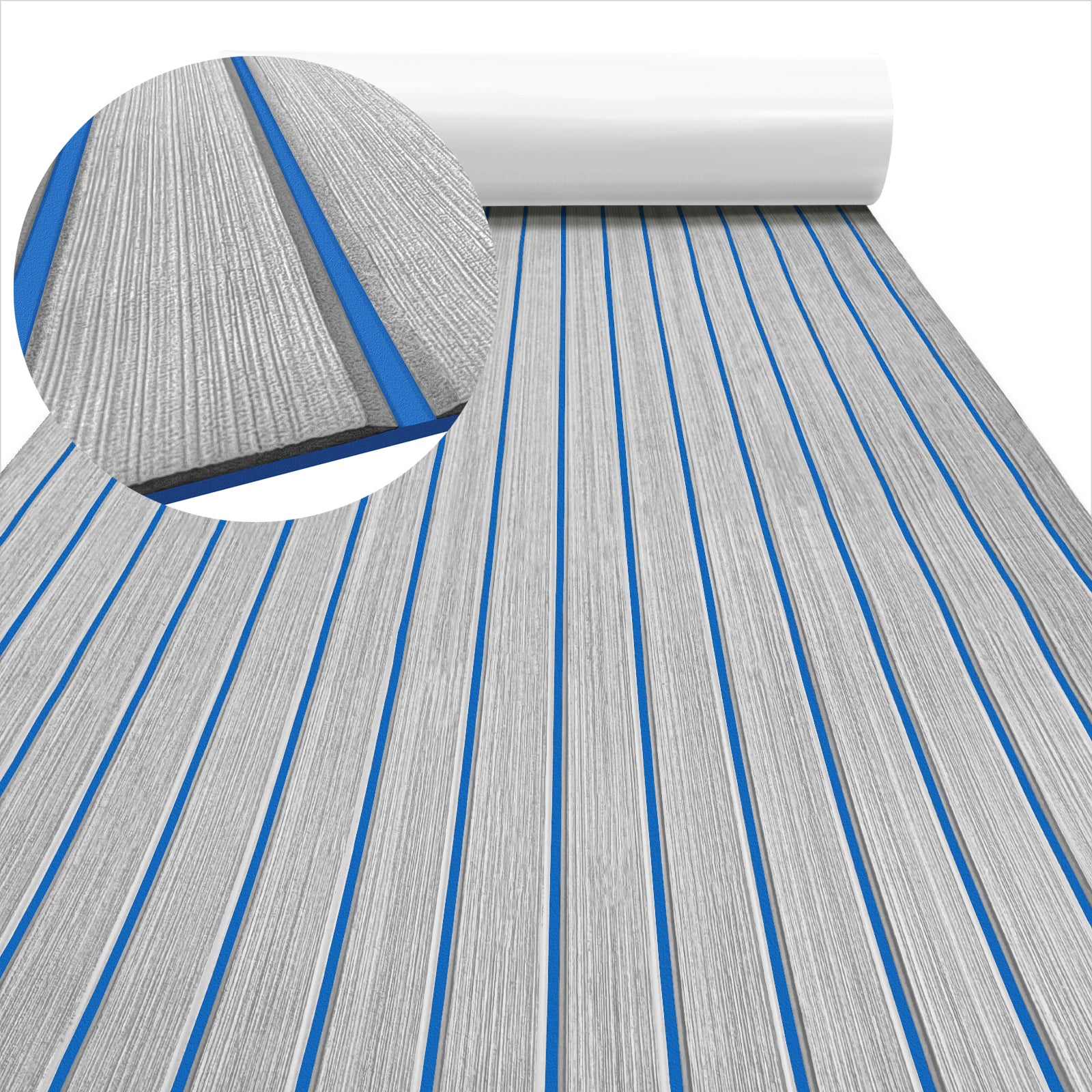 3M Self Adhesive EVA Foam Sheets - Light Gray and Blue U Groove Boat Flooring HzKaiCun