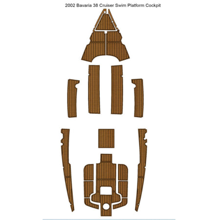 Custom Cut Self-Adhesive EVA Faux Teak Floor Mat Waterproof UV Resistant, SeaDek MarineMat Gatorstep Style Compatible with 2002 Bavaria 38 Cruiser Sailboat HzKaiCun