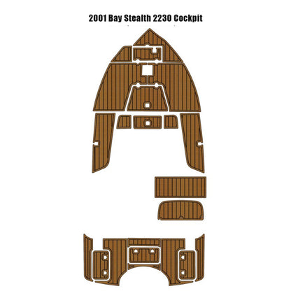 Custom Cut Waterproof UV Resistant EVA Foam Teak Cockpit Deck Flooring Mat SeaDek MarineMat Style Compatible with 2001 Bay Stealth 2230 Fishing Boat HzKaiCun