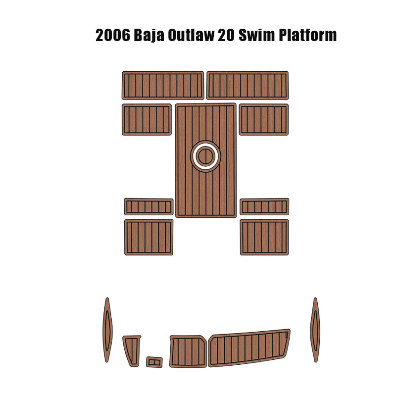 2006 Baja Outlaw 20 Swim Platform Deck Mat – Custom EVA Foam Faux Teak Boat Flooring HzKaiCun