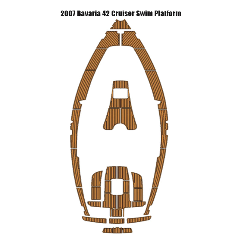 Custom Cut Waterproof UV Resistant EVA Teak Swim Platform Flooring Pad SeaDek MarineMat Gatorstep Style Compatible with 2007 Bavaria 42 Cruiser Sailboat HzKaiCun