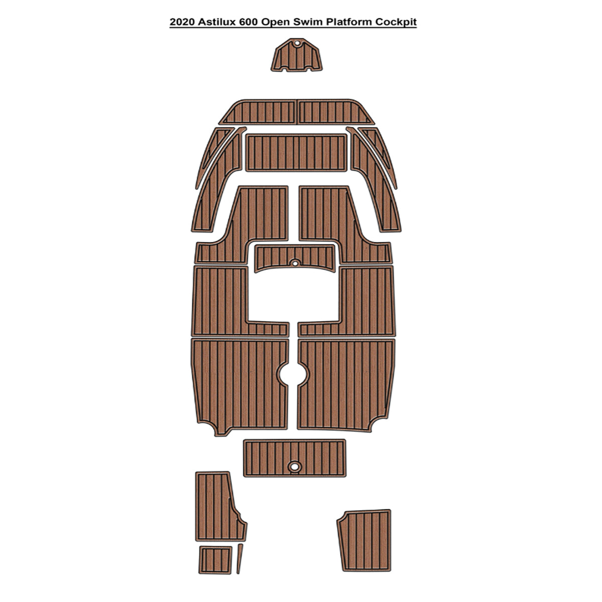 2020 Astilux 600 Open Swim Platform Cockpit EVA Foam Boat Floor Mat, 3M Self Adhesive Faux Teak Marine Deck Mat, Seadek / MarineMat / Gatorstep Style Non Slip Boat Flooring HzKaiCun