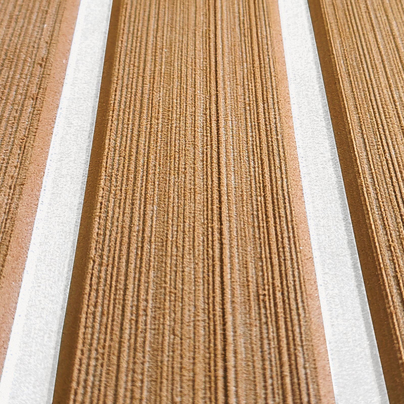 3M Self Adhesive EVA Foam Sheets - Light Brown and White Faux Teak U Groove Boat Flooring