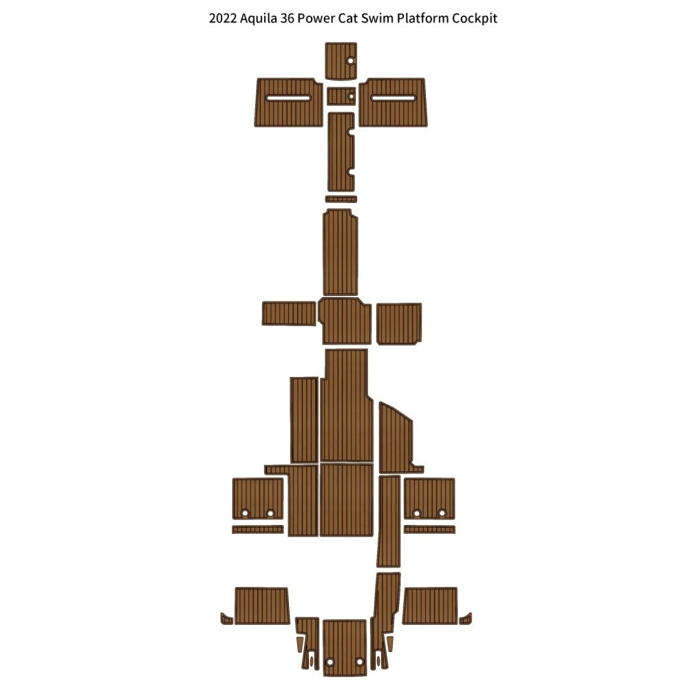 Custom "2022 Aquila 36 Power Cat Swim Platform" EVA Boat Flooring HzKaiCun
