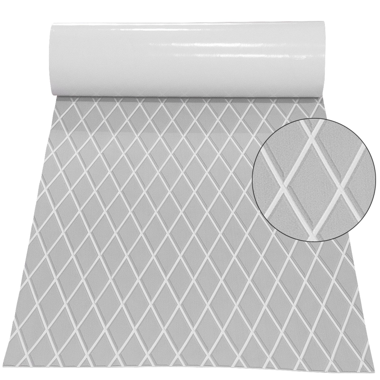 3M Self Adhesive EVA Foam Sheet - Light Gray and White Large Diamond Boat Flooring Marine Decking HzKaiCun