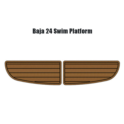 Custom Cut EVA Faux Foam Teak Swim Platform Step Mat Waterproof Anti-Skid Boat Flooring Pad Compatible with Baja 24 HzKaiCun