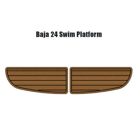 Custom Cut EVA Faux Foam Teak Swim Platform Step Mat Waterproof Anti-Skid Boat Flooring Pad Compatible with Baja 24 HzKaiCun