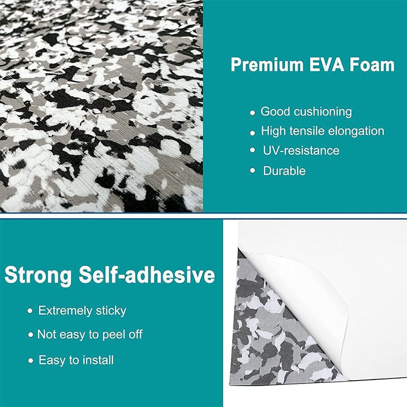 3M Self Adhesive EVA Foam Sheets - Snow Camo Brushed Boat Flooring Marine Decking HzKaiCun