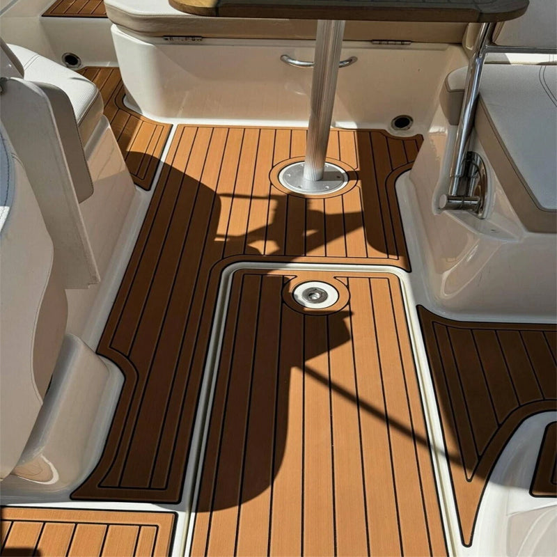 Custom Cut Waterproof UV Resistant Anti-Skid EVA Teak Flooring Mat SeaDek MarineMat Style Compatible with 2016 Bayliner VR6 Sport Boat HzKaiCun