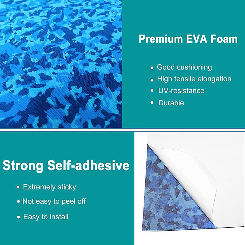 3M Self Adhesive EVA Foam Sheets - Ocean Camo Brushed Boat Flooring Marine Decking HzKaiCun