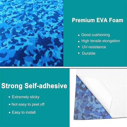 3M Self Adhesive EVA Foam Sheets - Ocean Camo Brushed Boat Flooring Marine Decking HzKaiCun