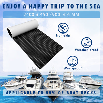 3M Self Adhesive EVA Foam Sheets - Black and Gary U Groove Boat Flooring HzKaiCun