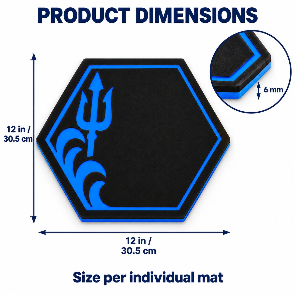 EVA Dice Rolling Mats – 5-Piece Set, 12" Hexagon Mats for Family Game Night HzKaiCun