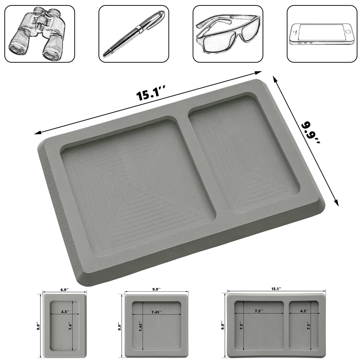Multi-Purpose Storage Mat, Suitable for Boat Center Console & Automobile Use HzKaiCun