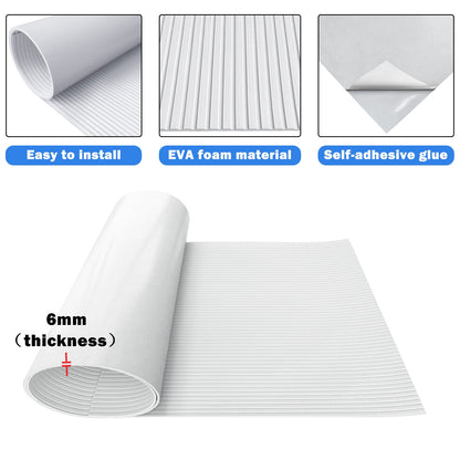 3M Self Adhesive EVA Foam Sheets - White Deep Striped Groove Boat Flooring HzKaiCun