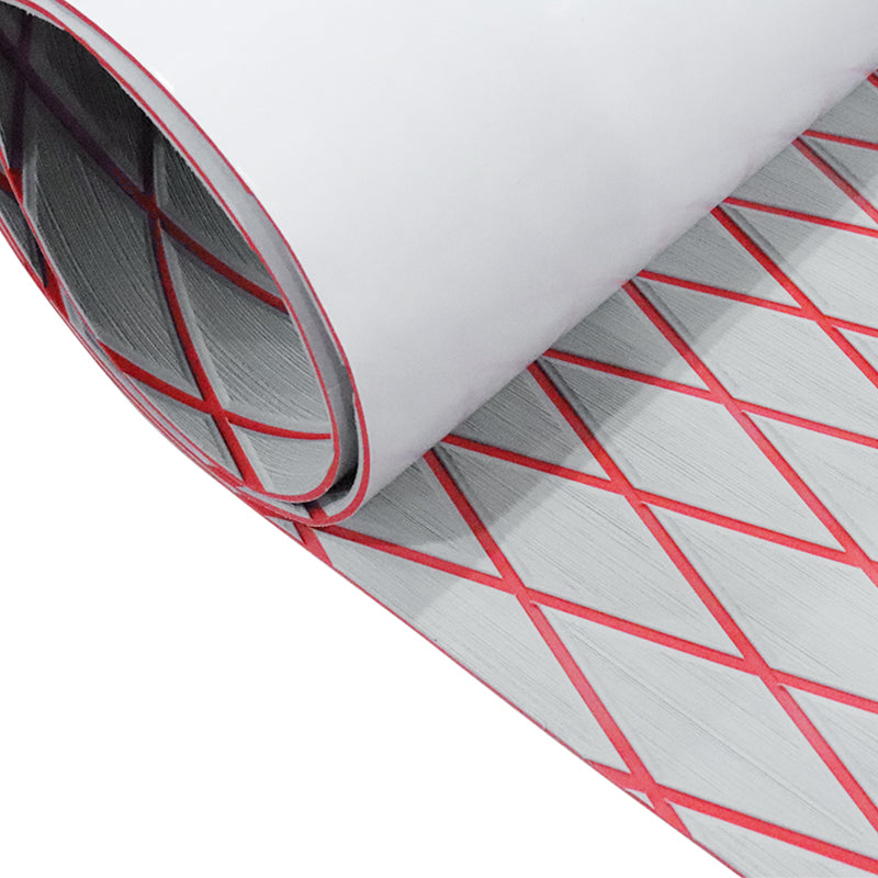 3M Self Adhesive EVA Foam Sheet - Light Gray and Red Large Diamond Boat Flooring Marine Decking