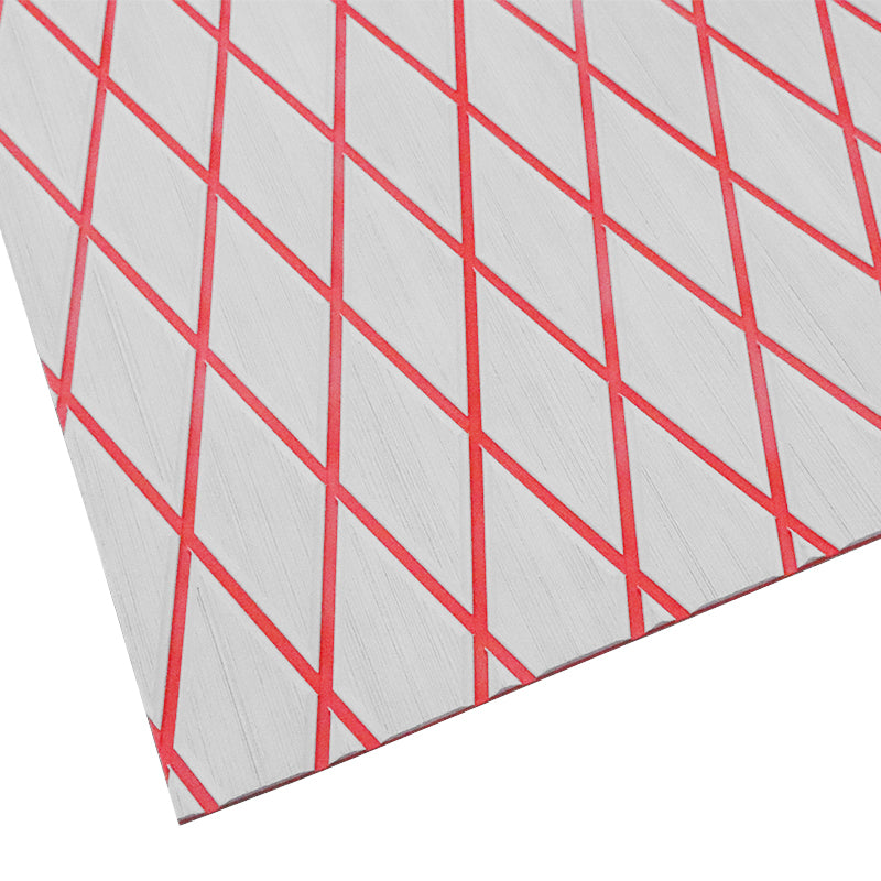 3M Self Adhesive EVA Foam Sheet - Light Gray and Red Large Diamond Boat Flooring Marine Decking