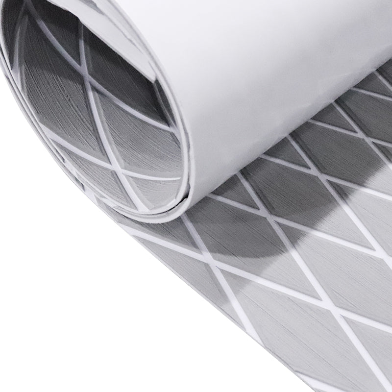 3M Self Adhesive EVA Foam Sheet - Light Gray and White Large Diamond Boat Flooring Marine Decking