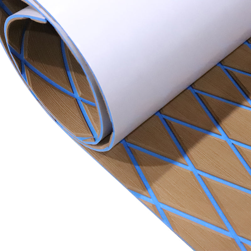 3M Self Adhesive EVA Foam Sheet - Light Brown and Blue Large Diamond Boat Flooring Marine Decking HzKaiCun